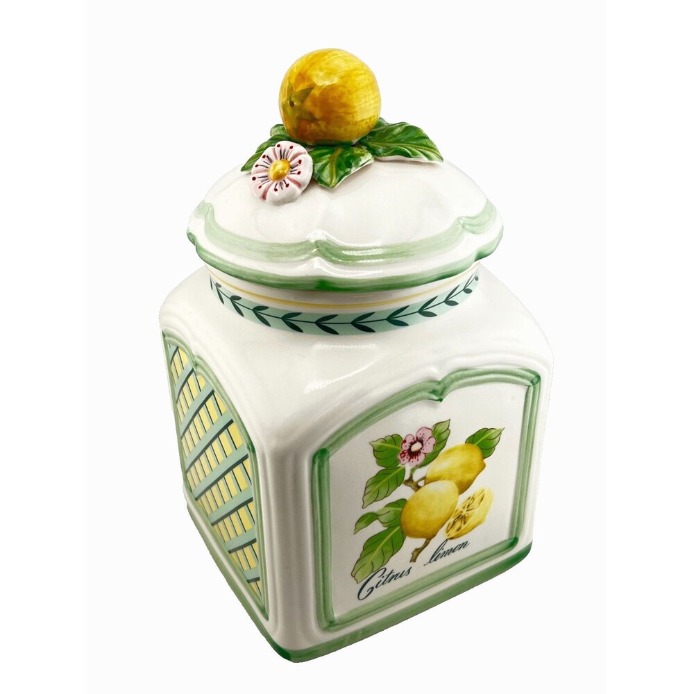 Villeroy & Boch Canister French Garden Charm Lemon Citrus Cottagecore Granny EUC